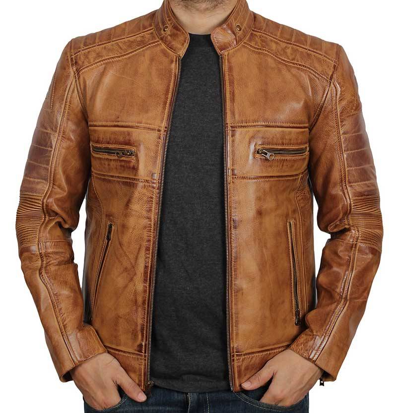 Mens Tan Leather Jacket (Leather Fashion Style)