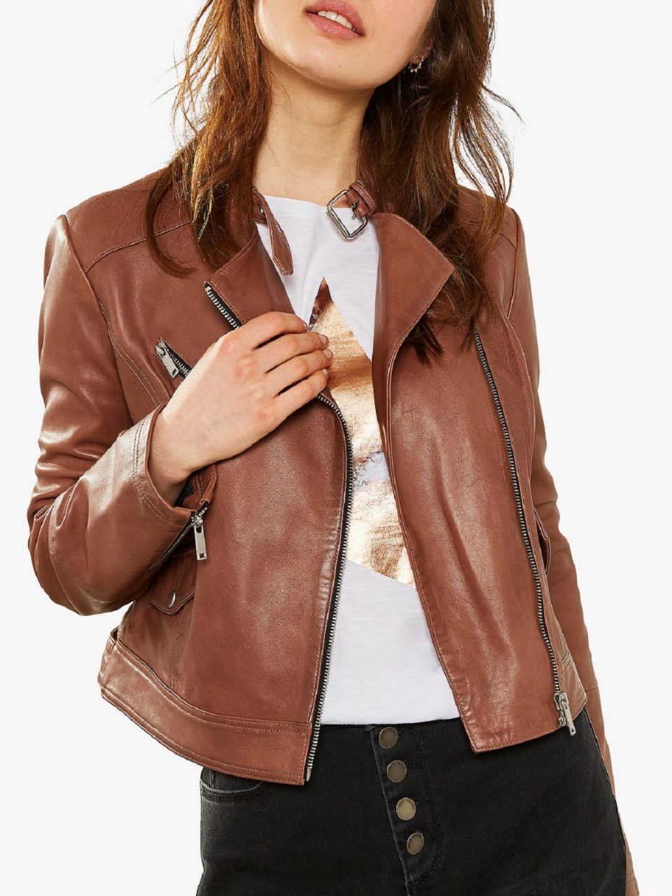 Tan Leather Jacket Women